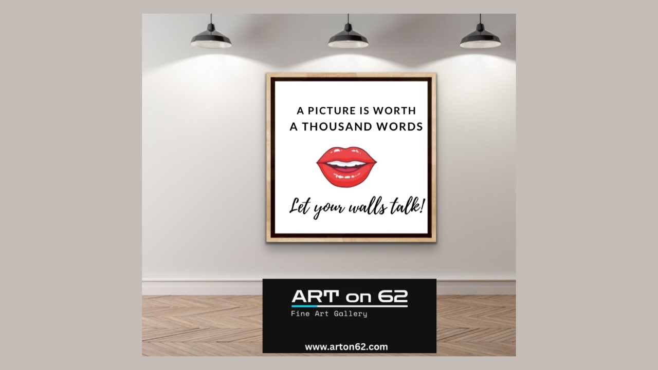 Art on a wall that reads, "A Picture Is Worth A Thousand Words"