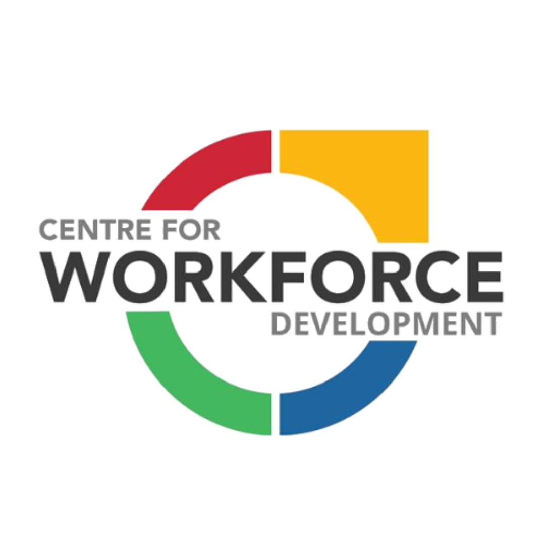 Center for Workforce Development Logo. Four colours in a circle blue, green, red, yellow.