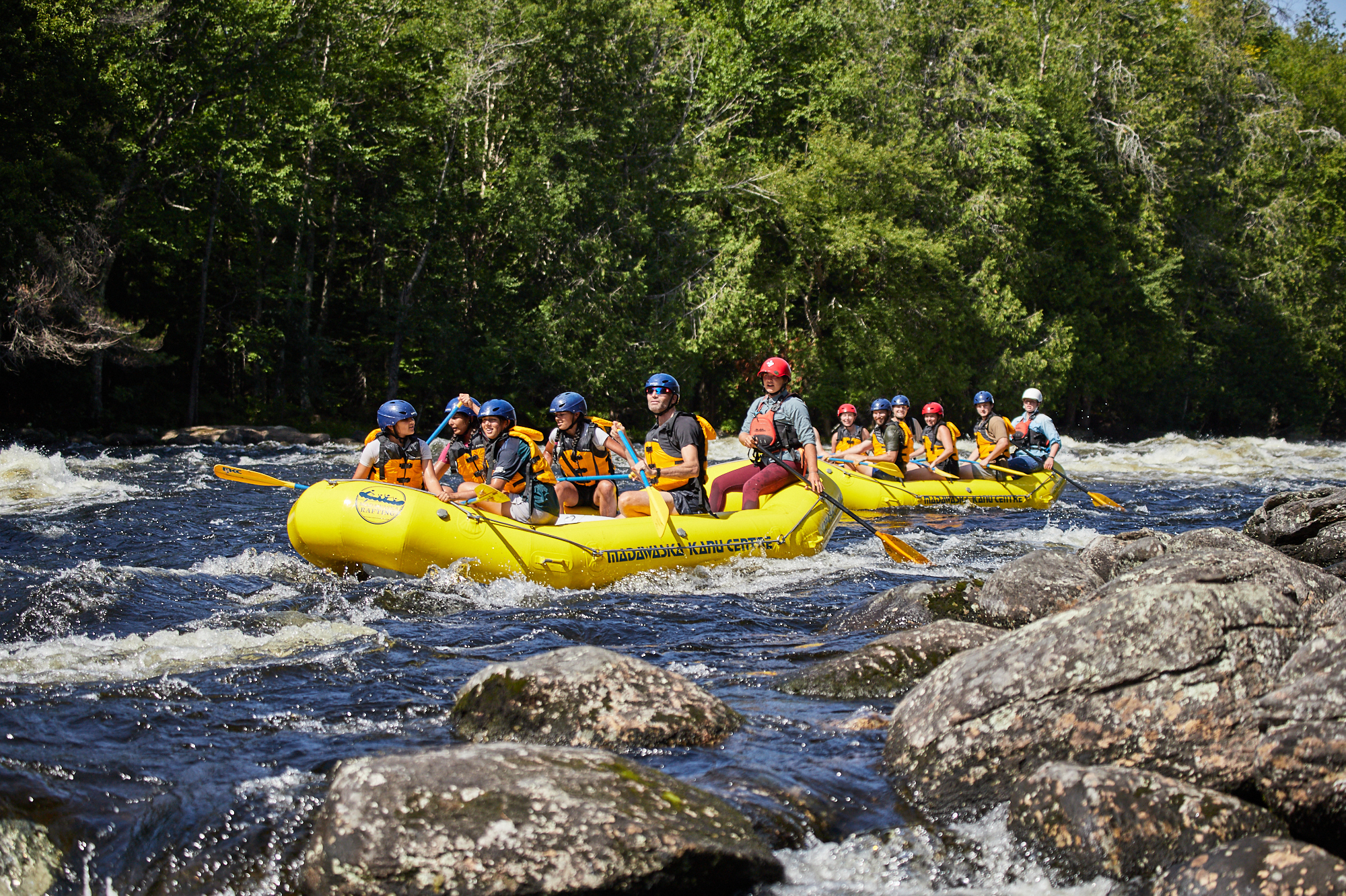 Group of people White Water Rafting