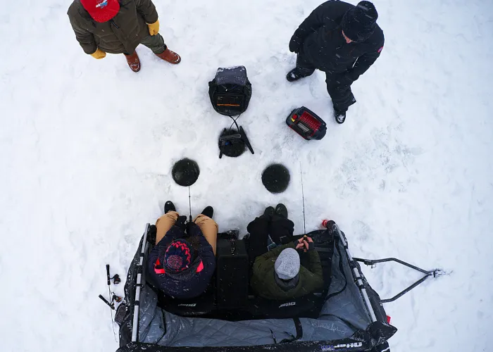 People Ice Fishing on Moira River