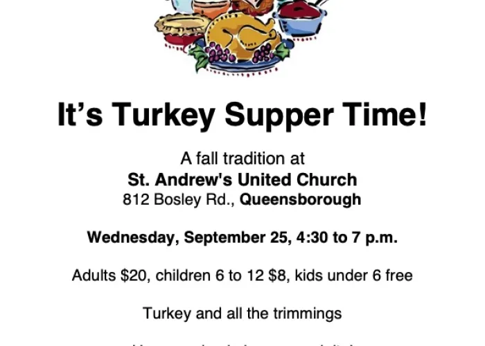 Turkey dinner image with event information