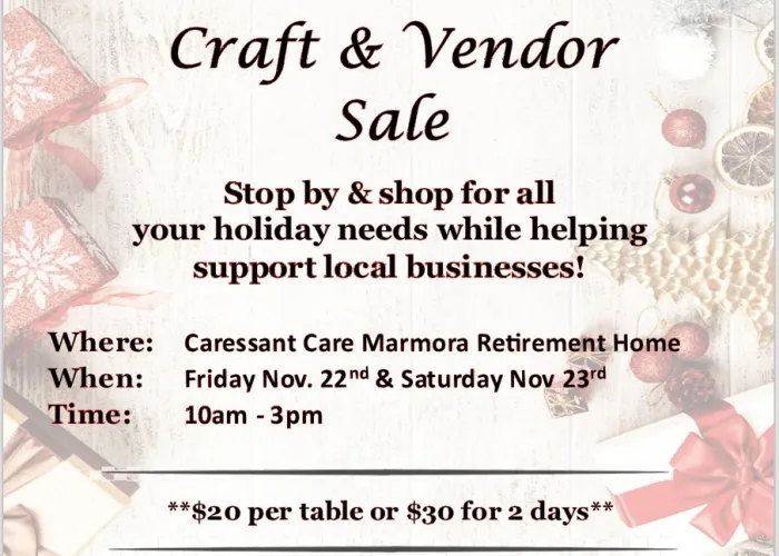 Caressant Care Marmora Craft & Vendor Show Poster