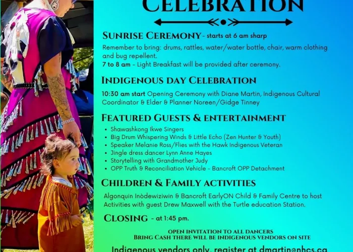 photo of parent and toddler in jingle dresses, event details
