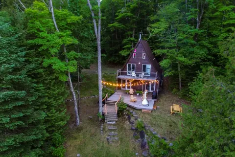 A-frame cottage in the woods near Bancroft, Ontario