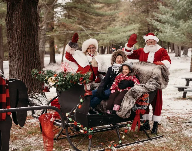 Santa and Family in a Sleigh